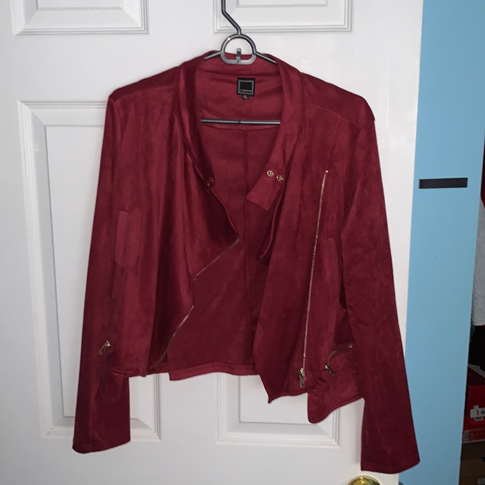 Faux Suede Burgundy Jacket